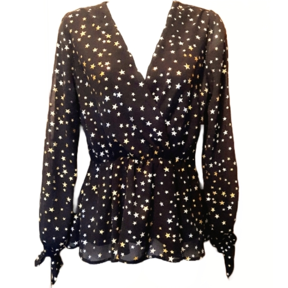 Lulu's Tops - Lulu's Star Cold Shoulder Wrap Top